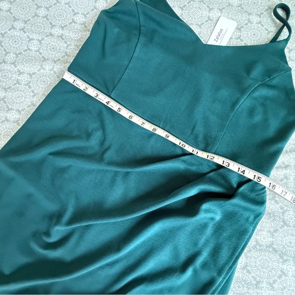 Zalalus Teal Draped Slip Dress Size XL NWT - Picture 12 of 14